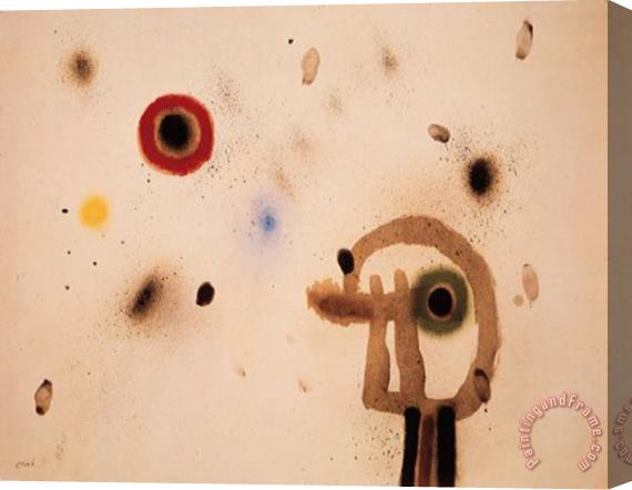Joan Miro Figur Vor Sonne Stretched Canvas Print / Canvas Art