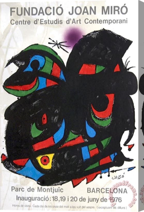 Joan Miro Fundacio Joan Miro 1976 Stretched Canvas Painting / Canvas Art