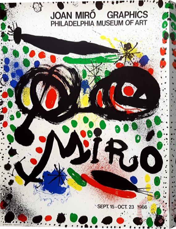 Joan Miro Graphics Philadelphia Museum of Art, 1966 Stretched Canvas Painting / Canvas Art