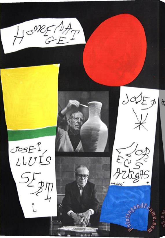 Joan Miro Homenatge Sert 1972 Stretched Canvas Painting / Canvas Art