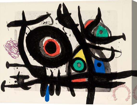 Joan Miro L'oiseau Destructeur, 1969 Stretched Canvas Painting / Canvas Art