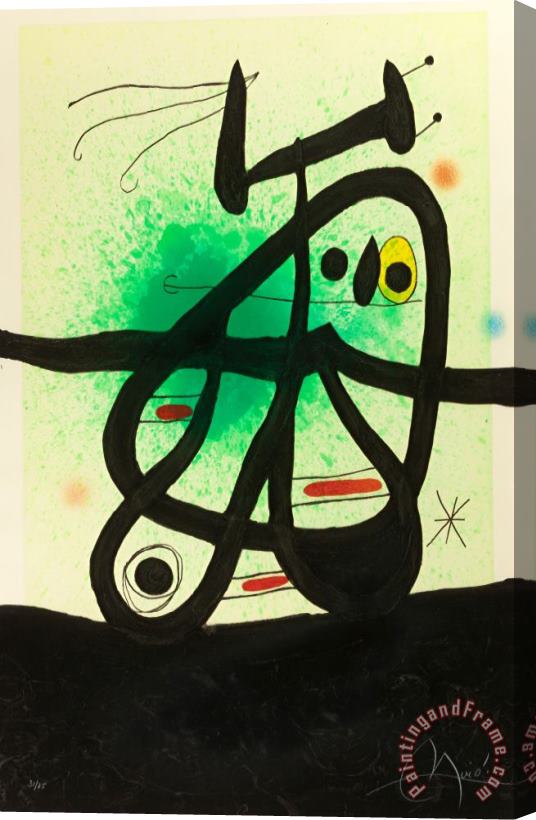 Joan Miro L'oiseau Mongol, 1969 Stretched Canvas Painting / Canvas Art