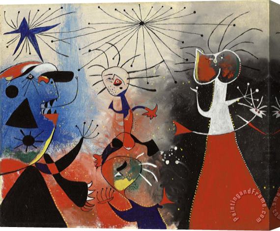 Joan Miro La Caresse Des Etoiles Stretched Canvas Print / Canvas Art