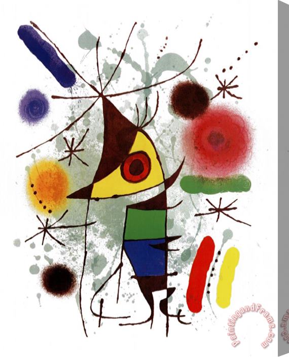Joan Miro Le Chanteur Stretched Canvas Painting / Canvas Art