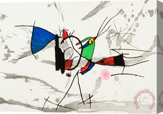 Joan Miro Le Cri Du Coq De Bruyere , 1973 Stretched Canvas Painting / Canvas Art