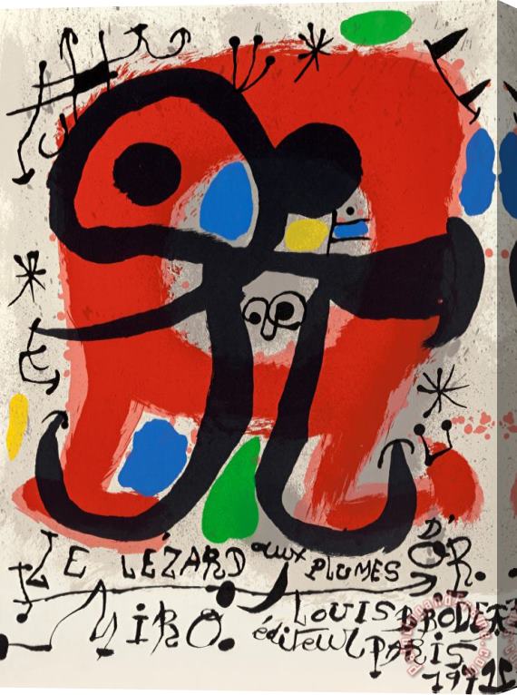 Joan Miro Le Lezard Aux Plumes D'or, Paris, 1971 Stretched Canvas Print / Canvas Art