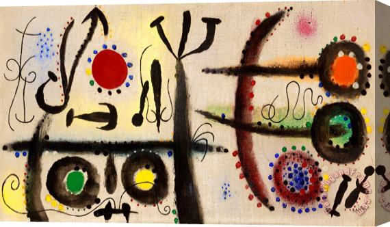 Joan Miro Le Serpent Glisse Vers L'azur Parseme De Fleches, 1954 Stretched Canvas Painting / Canvas Art