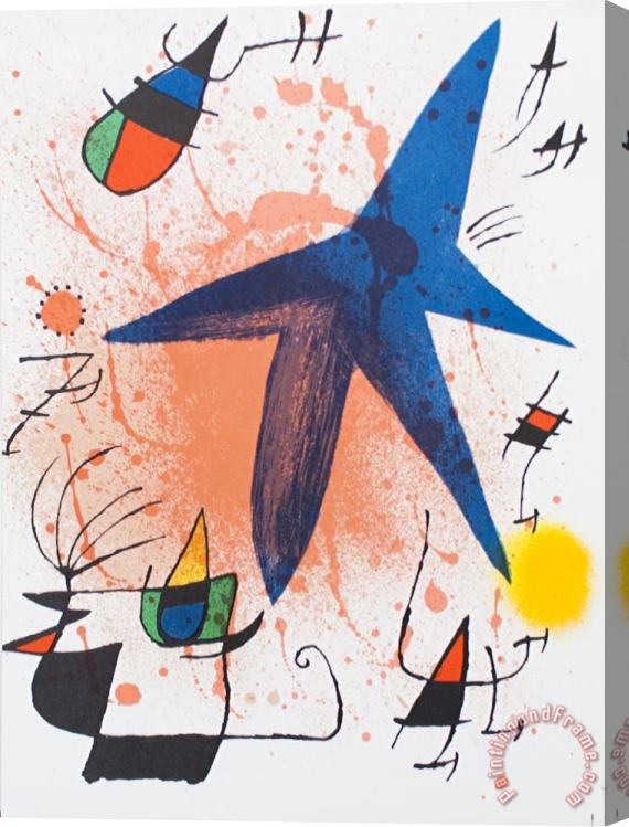Joan Miro Litografia Original I Stretched Canvas Painting / Canvas Art