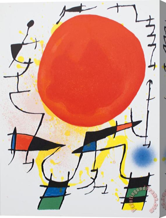 Joan Miro Litografia Original III Stretched Canvas Painting / Canvas Art