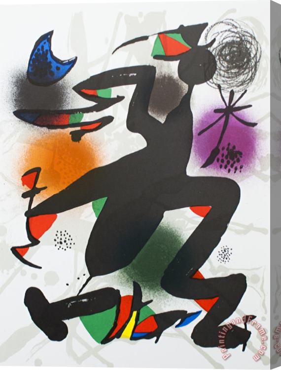 Joan Miro Litografia Original Iv Stretched Canvas Painting / Canvas Art