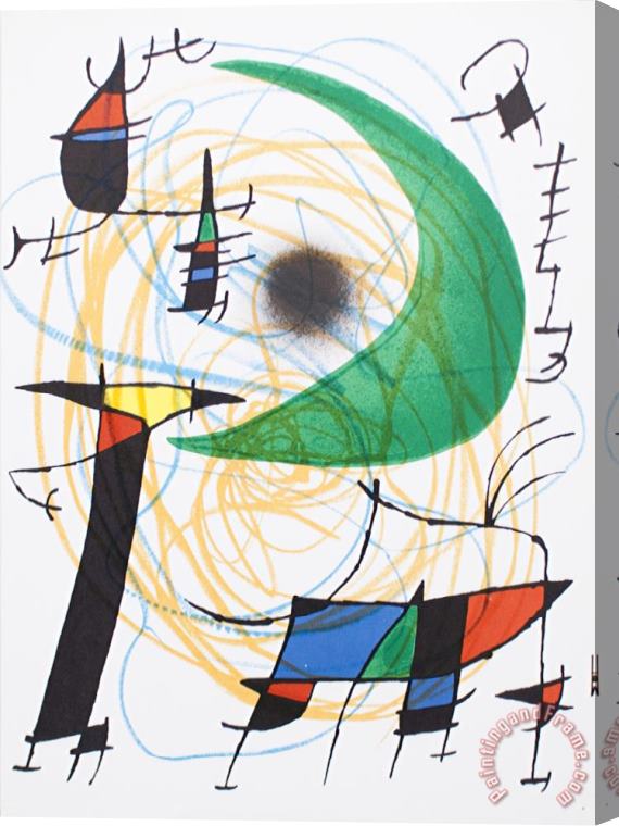 Joan Miro Litografia Original V Stretched Canvas Painting / Canvas Art