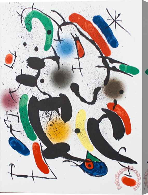 Joan Miro Litografia Original Vi Stretched Canvas Painting / Canvas Art