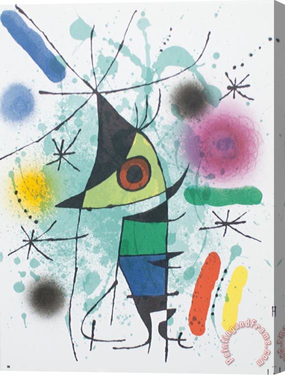 Joan Miro Litografia Original Xi Stretched Canvas Print / Canvas Art