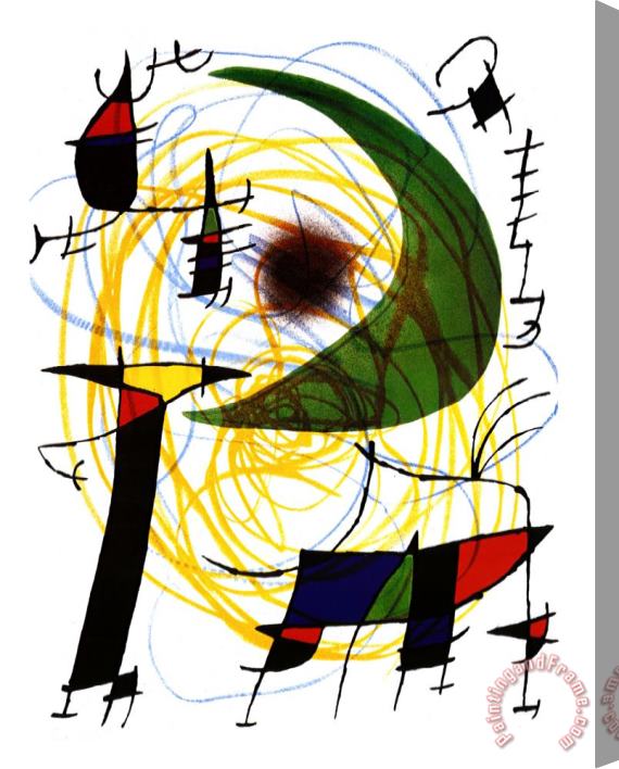 Joan Miro Lune Verte Stretched Canvas Print / Canvas Art