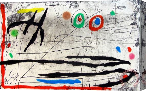 Joan Miro Mark on The Wall I Trace Sur La Paroi I, 1967 Stretched Canvas Print / Canvas Art