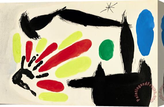 Joan Miro Nacimiento De La Bandera Catalane, 1968 Stretched Canvas Print / Canvas Art
