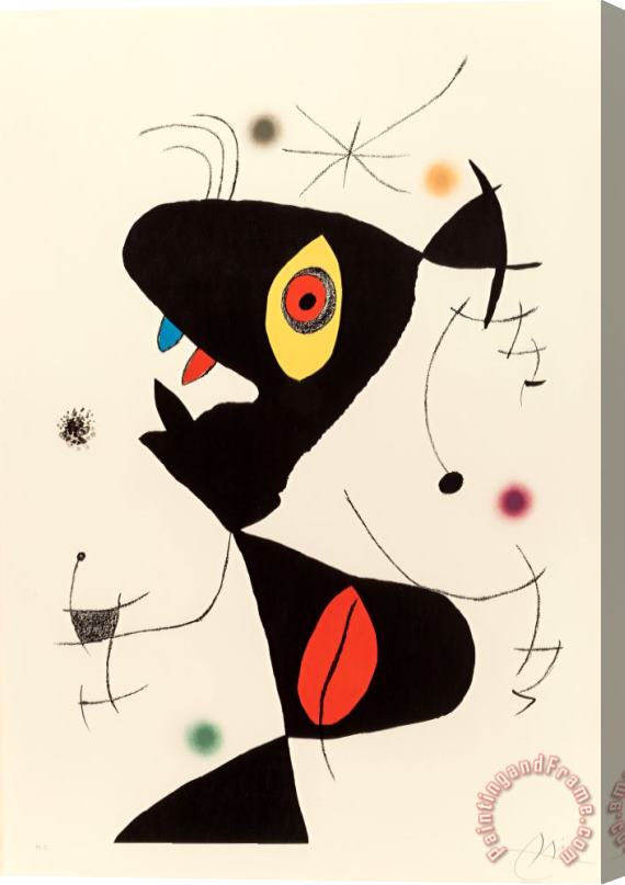 Joan Miro Oda a Joan Miro (plate Vi), 1973 Stretched Canvas Painting / Canvas Art