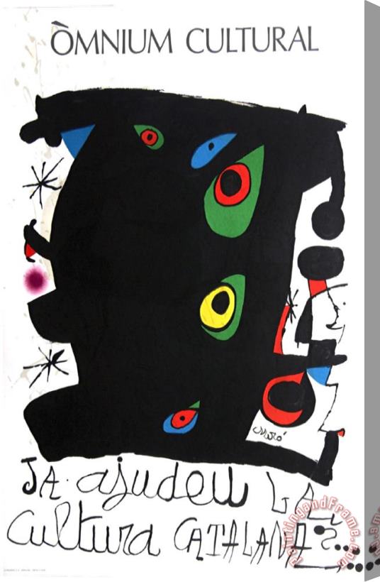 Joan Miro Omnium Cultural 1974 Stretched Canvas Painting / Canvas Art