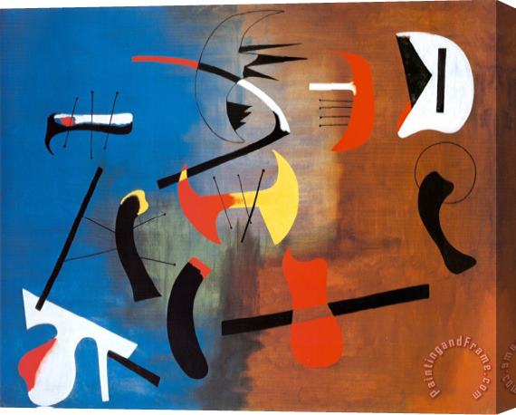 Joan Miro Peinture Composition Stretched Canvas Painting / Canvas Art