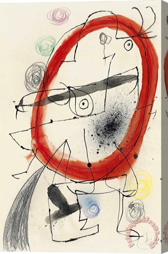 Joan Miro Personnage, Oiseaux, 1971 1976 Stretched Canvas Print / Canvas Art