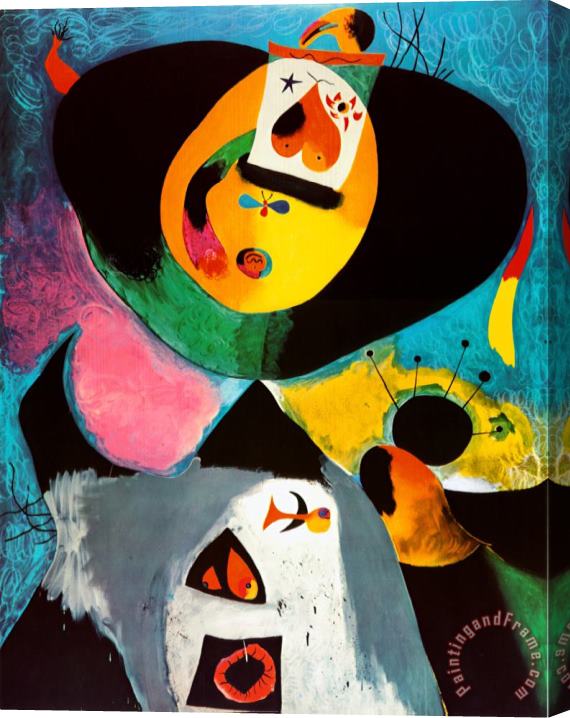 Joan Miro Portrait No 1 Stretched Canvas Painting / Canvas Art