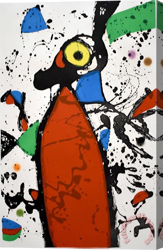 Joan Miro Red Mouse with Mantilla Souris Rouge a La Mantille, 1975 Stretched Canvas Painting / Canvas Art
