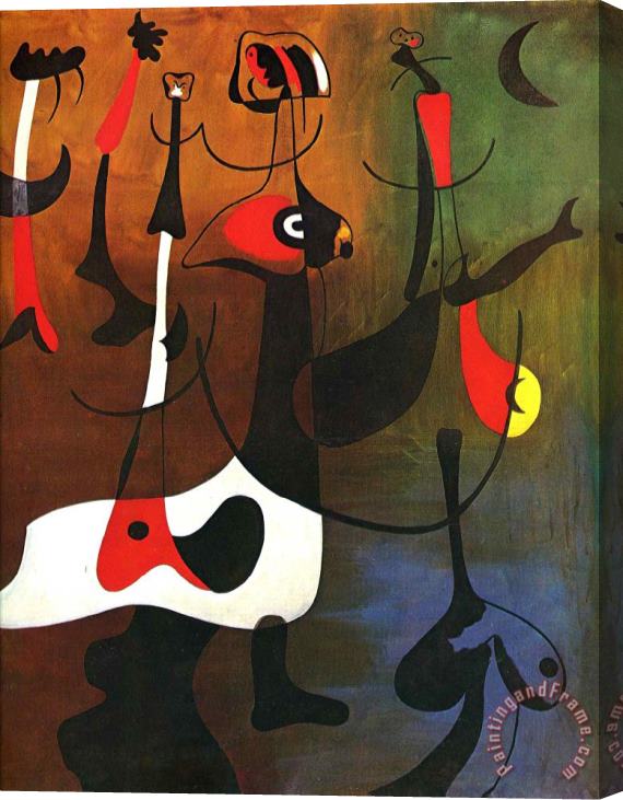 Joan Miro Rhythmic Characters, 1934 Stretched Canvas Painting / Canvas Art