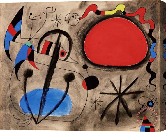 Joan Miro Sans Titre, 1954 Stretched Canvas Painting / Canvas Art