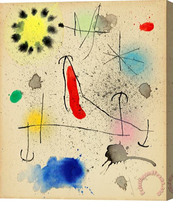 Joan Miro Sans Titre, 1964 Stretched Canvas Painting / Canvas Art