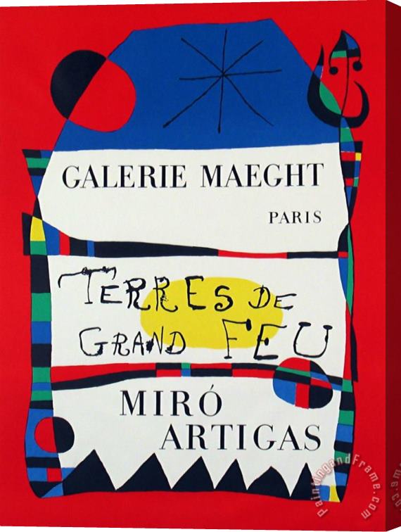 Joan Miro Terres De Grand Feu Stretched Canvas Painting / Canvas Art