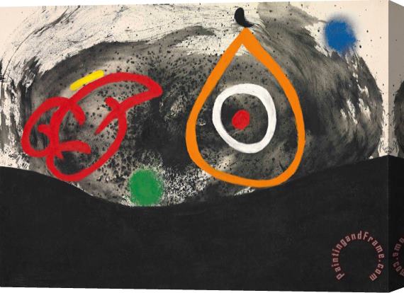 Joan Miro Tete, 1970 Stretched Canvas Painting / Canvas Art