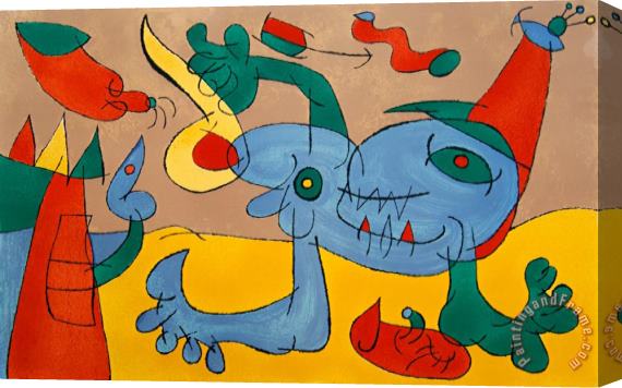Joan Miro The Massacre of The King of Poland Iii, From Series for King Ubu, 1966 Stretched Canvas Print / Canvas Art
