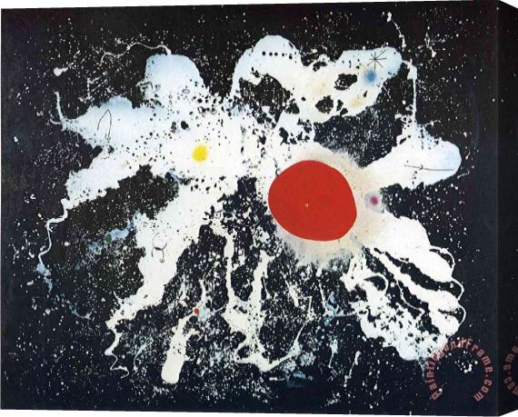Joan Miro The Red Disk Stretched Canvas Painting / Canvas Art