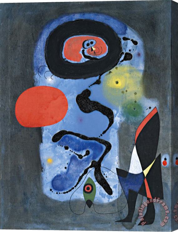 Joan Miro The Red Sun (le Soleil Rouge) Stretched Canvas Print / Canvas Art