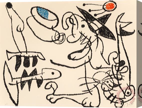 Joan Miro Untitled, Pl. 29, From Ubu Aux Baleares, 1971 Stretched Canvas Print / Canvas Art