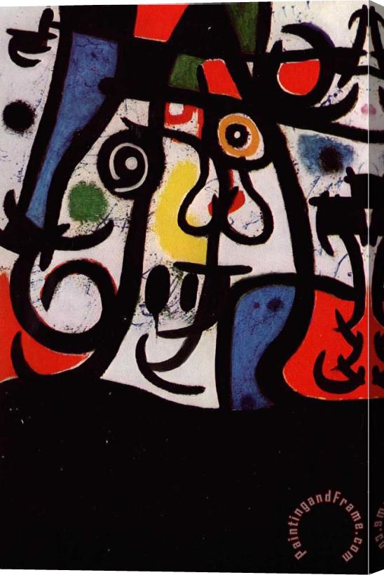Joan Miro Woman And Birds, 1968 Stretched Canvas Print / Canvas Art