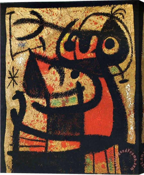 Joan Miro Women And Birds Stretched Canvas Painting / Canvas Art