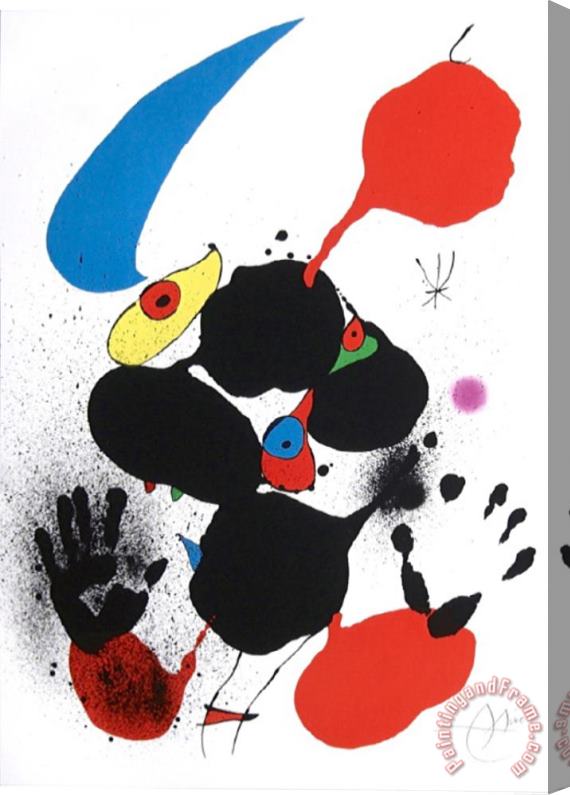 Joan Miro Xiii Congreso Nacional De Cirugia 1980 Stretched Canvas Print / Canvas Art