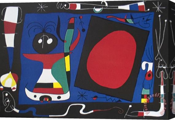 Joan Miro Xxieme Siecle Stretched Canvas Painting / Canvas Art
