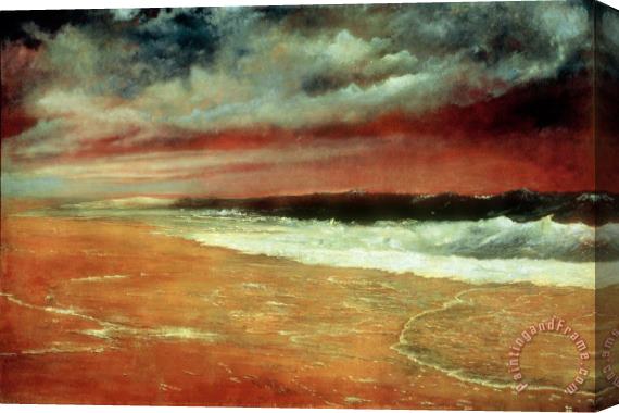 Joaquin Clausell Late Afternoon by The Sea (the Red Wave) Stretched Canvas Painting / Canvas Art
