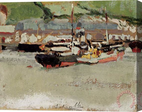 Joaquin Sorolla y Bastida Boats in a Harbor Stretched Canvas Painting / Canvas Art