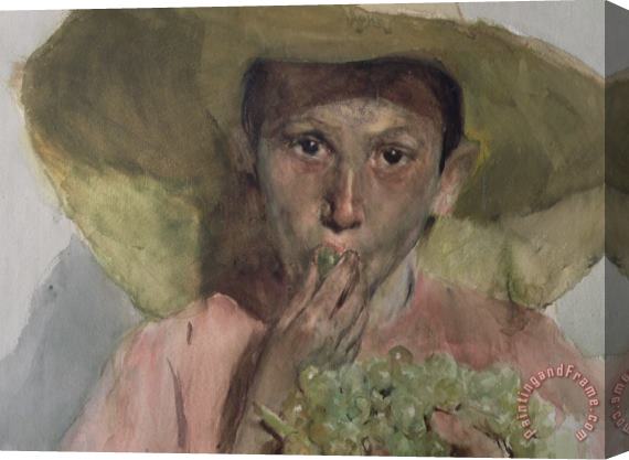 Joaquin Sorolla y Bastida Boy Eating Grapes Stretched Canvas Painting / Canvas Art