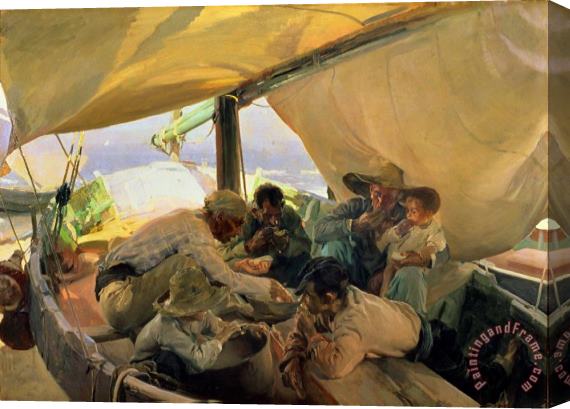 Joaquin Sorolla y Bastida Lunch on the Boat Stretched Canvas Painting / Canvas Art