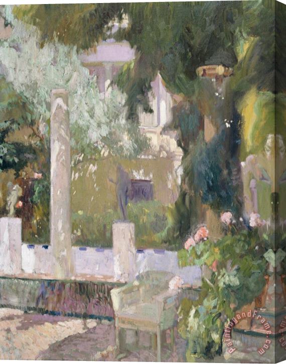 Joaquin Sorolla y Bastida The Gardens at The Sorolla Family House Stretched Canvas Painting / Canvas Art