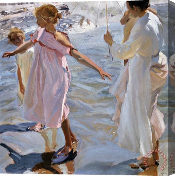 Joaquin Sorolla y Bastida Time for a Bathe, Valencia Stretched Canvas Painting / Canvas Art