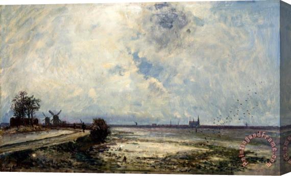 Johan Barthold Jongkind Dutch Landscape Stretched Canvas Painting / Canvas Art