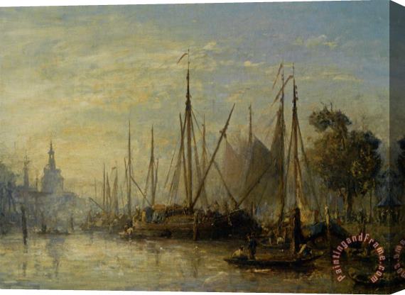 Johan Barthold Jongkind Le Port De Rotterdam Stretched Canvas Print / Canvas Art