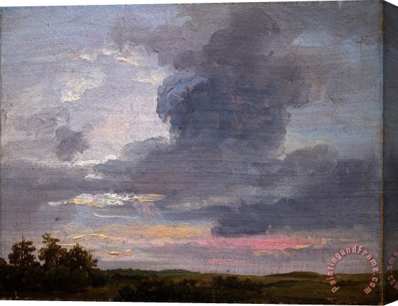 Johan Christian Dahl Cloud Study Over Flat Landscape Stretched Canvas Painting / Canvas Art