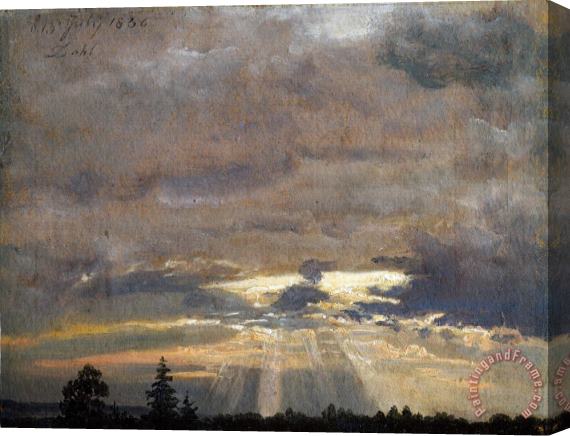 Johan Christian Dahl Cloud Study with Sunbeams Stretched Canvas Print / Canvas Art
