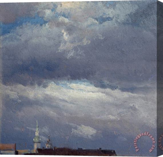 Johan Christian Dahl Gewitterwolken Uber Dem Schlossturm Von Dresden Stretched Canvas Print / Canvas Art